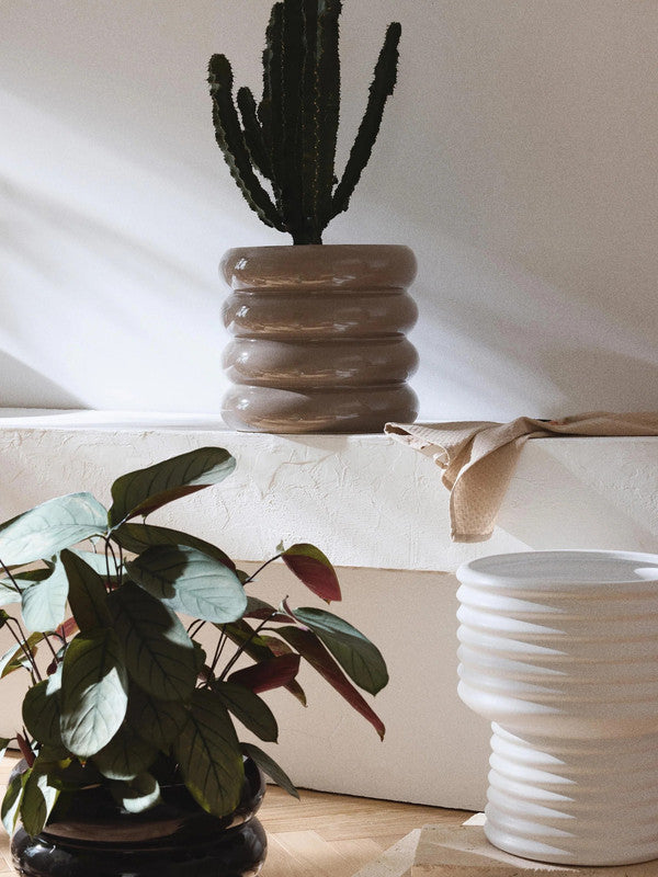 Rudiy Stoneware Planter, height 30 cm
